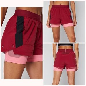 Fourlaps command running tennis layered shorts